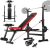 Aceshin 5 in 1 Adjustable Weight Bench with Squat Rack, Multi-Function Bench Press Set with Removable Foot Catch for Home Workout Gym Fitness Exercise